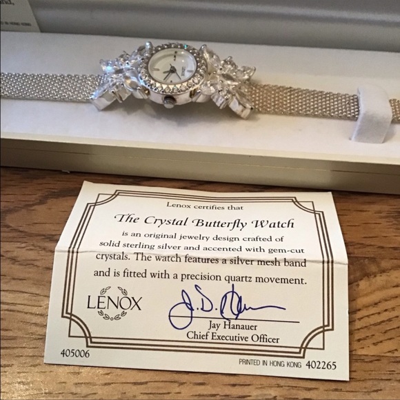 Lenox - Solid Sterling Silver 925 and Crystal Watch - Picture 5 of 8